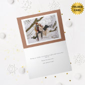 Mocha Brown Gingham Horizontal 2 Foto Kerstmis Feestdagen Kaart