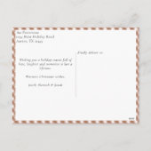 Mocha Brown Gingham Plaid Patroon Foto Kerstmis Feestdagenkaart (Achterkant)