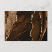 Mocha Brown Gold Agaat Black Wedding Details Informatiekaartje (Achterkant)