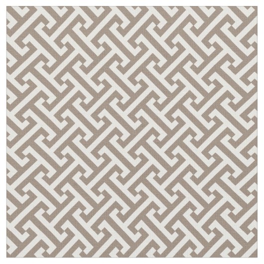 Mocha Brown Grieks sleutelpatroon Stof (Close Up)