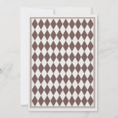 Mocha Brown Harlequin Checkered Wedding Kaart (Achterkant)