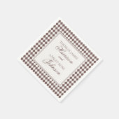 Mocha Brown Harlequin Checkered Wedding Servet (Hoek)