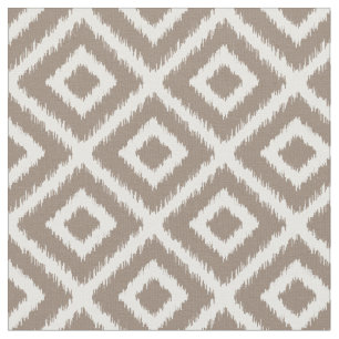Mocha Brown Ikat Diamonds Stof