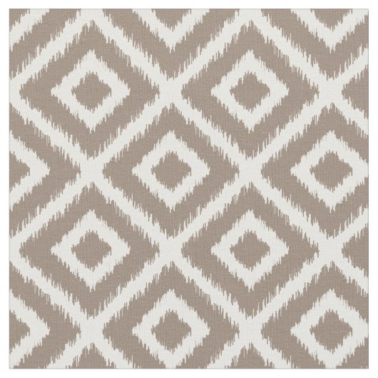 Mocha Brown Ikat Diamonds Stof (Close Up)