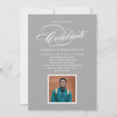 Mocha Brown Klasse 2026 Script Foto Grad Feest Kaart (Achterkant)