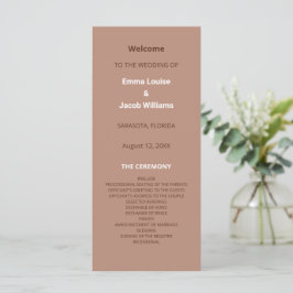 Mocha Brown Modern huwelijksprogramma
