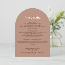 Mocha Brown Modern Wedding Details Kaart
