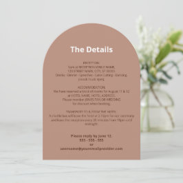 Mocha Brown Modern Wedding Details Kaart