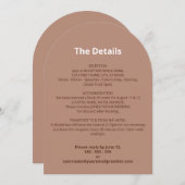 Mocha Brown Modern Wedding Details Kaart (Voorkant / Achterkant)