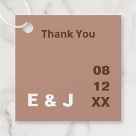 Mocha Brown Modern Wedding Favoriete Labels