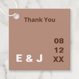 Mocha Brown Modern Wedding Favoriete Labels