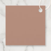 Mocha Brown Modern Wedding Favoriete Labels (Achterkant)
