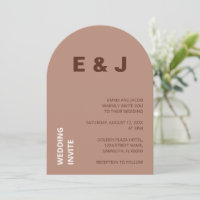 Mocha Brown Modern Wedding Invitation