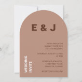 Mocha Brown Modern Wedding Invitation Kaart (Voorkant)