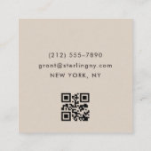 Mocha Brown Moderne Minimale Typografie QR-code Vierkante Visitekaartje (Achterkant)