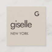 Mocha Brown Monogram QR Code Minimalist Vierkante Visitekaartje (Voorkant)