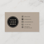 Mocha Brown Photo with QR Code Social Media Visitekaartje (Achterkant)