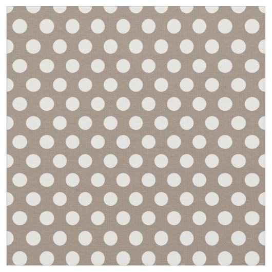 Mocha Brown Polka Dots Stof (Close Up)