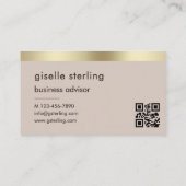 Mocha Brown QR Code Faux Gold Folie Monogram Visitekaartje (Achterkant)