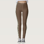 Mocha Brown Racing Stripes Leggings (Voorkant)