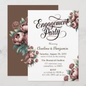 Mocha Brown schilderde een verlovingsfeest voor pi Kaart (Voorkant / Achterkant)