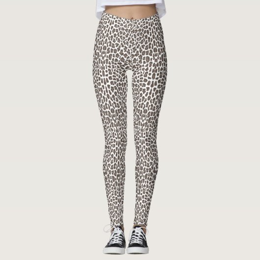 Mocha Brown Soft Animal Print Women's Leggings (Voorkant)