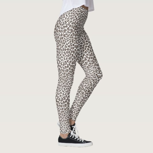 Mocha Brown Soft Animal Print Women's Leggings (Rechts)