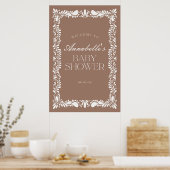 Mocha Brown Talavera Fiesta Baby shower Welkom Poster (Keuken)