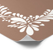 Mocha Brown Talavera Fiesta Baby shower Welkom Poster (Hoek)