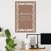 Mocha Brown Talavera Fiesta Bruids Brunch Welkom Poster (Thuiskantoor)