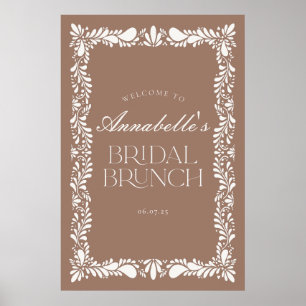 Mocha Brown Talavera Fiesta Bruids Brunch Welkom Poster