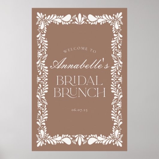 Mocha Brown Talavera Fiesta Bruids Brunch Welkom Poster (Voorkant)
