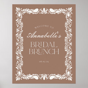 Mocha Brown Talavera Fiesta Bruids Brunch Welkom Poster