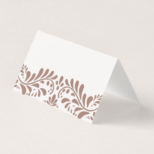 Mocha Brown Talavera Fiesta Place Card Tafeldecor Kaart (Voorkant)
