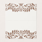 Mocha Brown Talavera Fiesta Place Card Tafeldecor Kaart (Buitenkant ongevouwen)