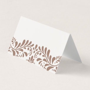 Mocha Brown Talavera Fiesta Place Card Tafeldecor Kaart