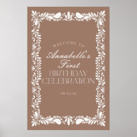 Mocha Brown Talavera Fiesta Verjaardagsfeest Welko