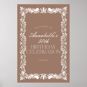 Mocha Brown Talavera Fiesta Verjaardagsfeest Welko Poster