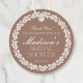 Mocha Brown Talavera Spaans Bruidsfeestje Fiesta Bedankjes Labels (Achterkant)