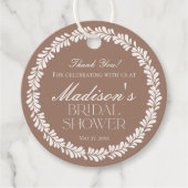 Mocha Brown Talavera Spaans Fiesta Vrijgezellenfee Bedankjes Labels (Voorkant)