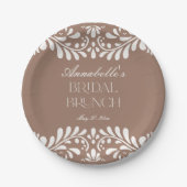 Mocha Brown Talavera Spaanse Bruidsfeest Bridal Sh Papieren Bordje (Voorkant)