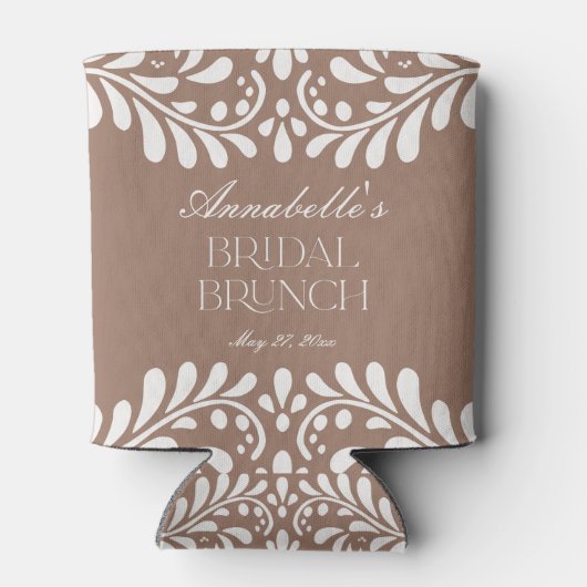 Mocha Brown Talavera Spaanse Fiesta Bruidsbrunch Blikjeskoeler (Achterkant)