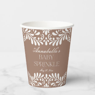 Mocha Brown Talavera Spanish Fiesta Baby Sprinkle Papieren Bekers