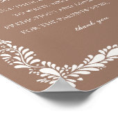 Mocha Brown Talavera Tegel Advies voor Baby Game Poster (Hoek)