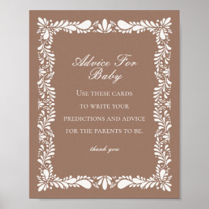 Mocha Brown Talavera Tegel Advies voor Baby Game Poster