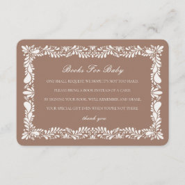 Mocha Brown Talavera Tegel Boeken voor Baby Insert Informatiekaartje