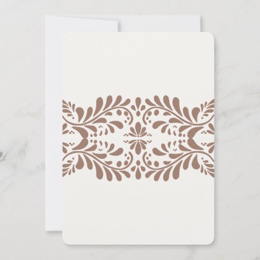 Mocha Brown Talavera Tegel Fiesta Baby shower Kaart (Achterkant)