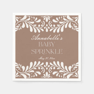Mocha Brown Talavera Tegel Fiesta Baby Sprinkle Servet