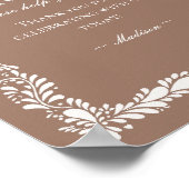 Mocha Brown Talavera Tegel Fiesta Favors Sign Poster (Hoek)