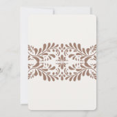 Mocha Brown Talavera Tegel Fiesta Save the Date Kaart (Achterkant)